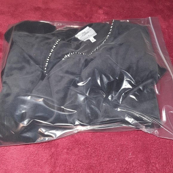 Women's Hot Cotton Marc Ware Velvet Sweater XL Black - Picture 5 of 5